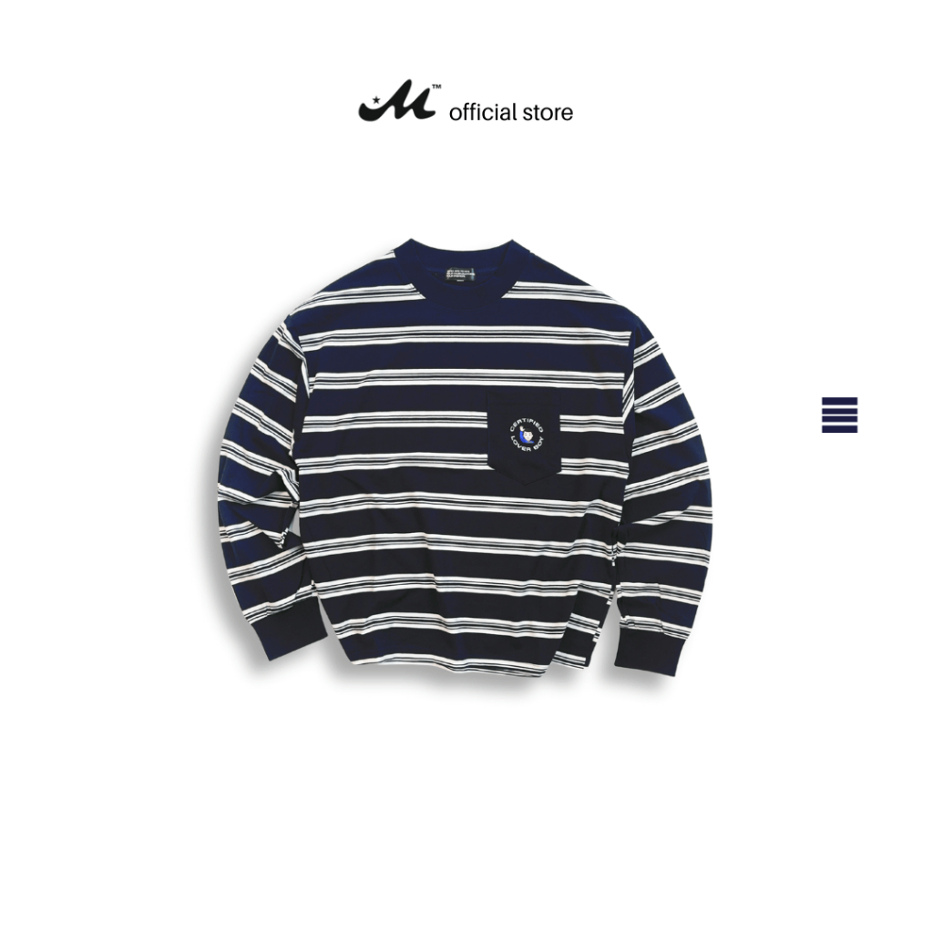 Áo Thun Sọc Local Brand MUZIK CLOTHING | LOVER GIRL/LOVER BOY - Form Boxy Tay Dài, 100% Cotton 4 Chi