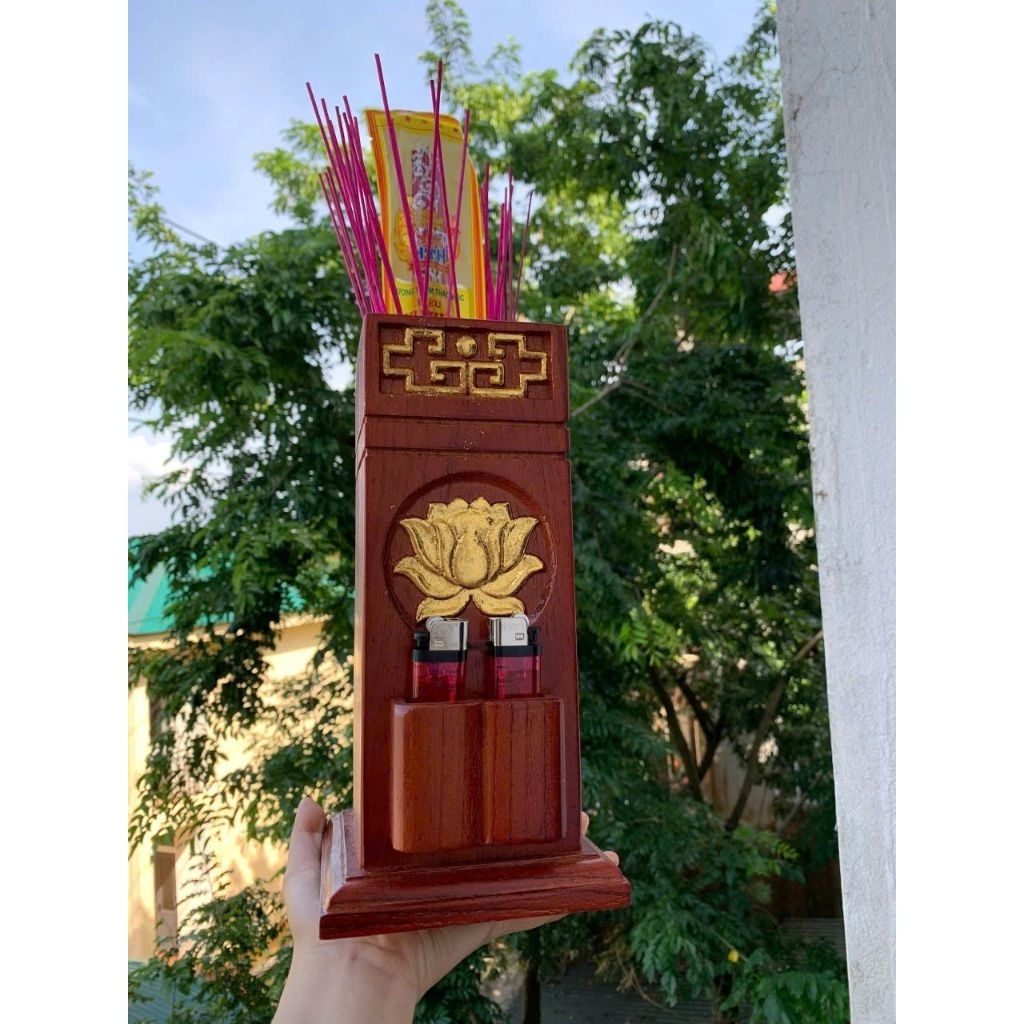 Ống Đựng Nhang Bằng Gỗ Để Ban Thờ Sang Trọng , Hút Tài Lộc ( Hàng loại 1)