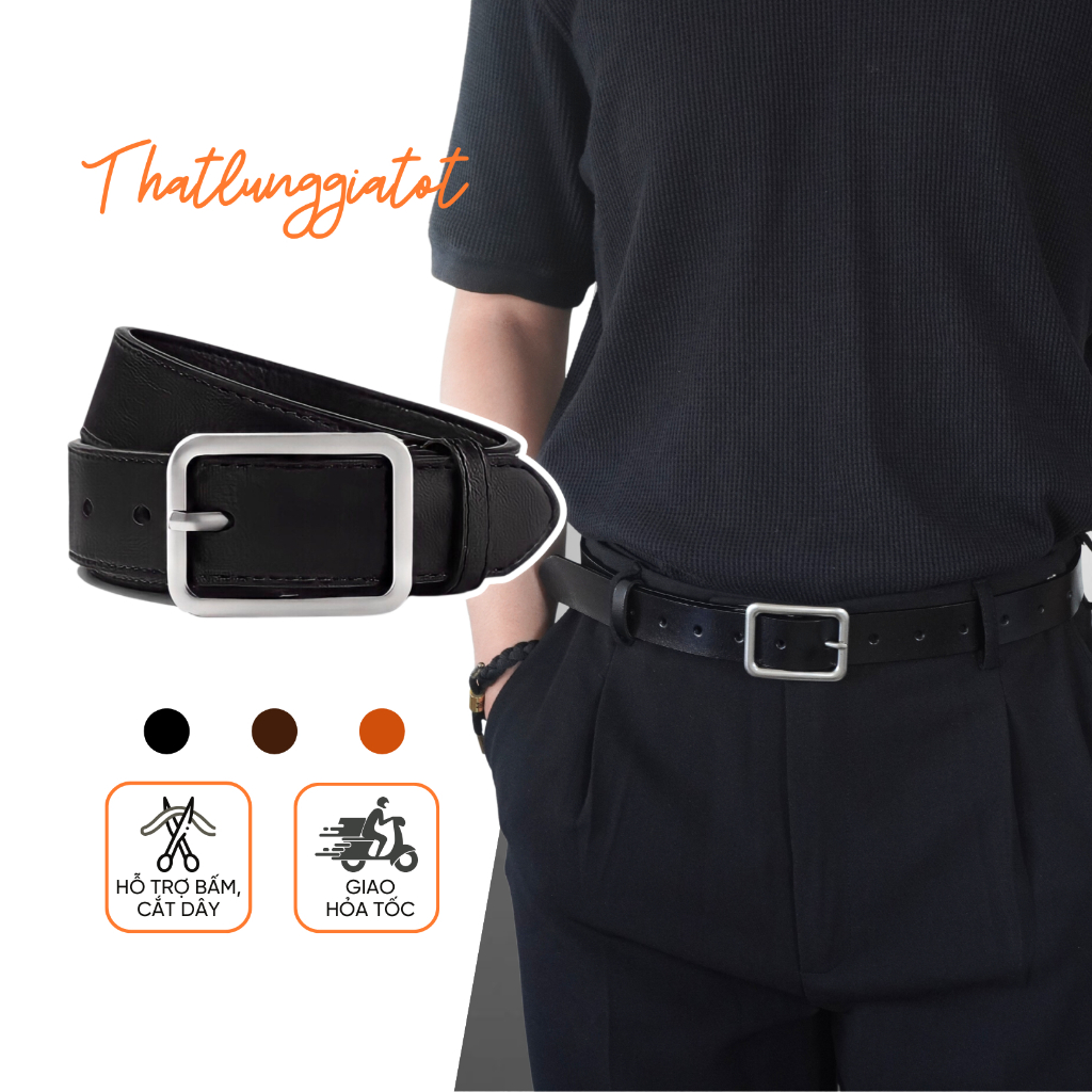 Thắt lưng nam nữ bản nhỏ phong cách Hàn Quốc, dây nịt học sinh đơn giản TL034 - Thắt Lưng Giá Tốt