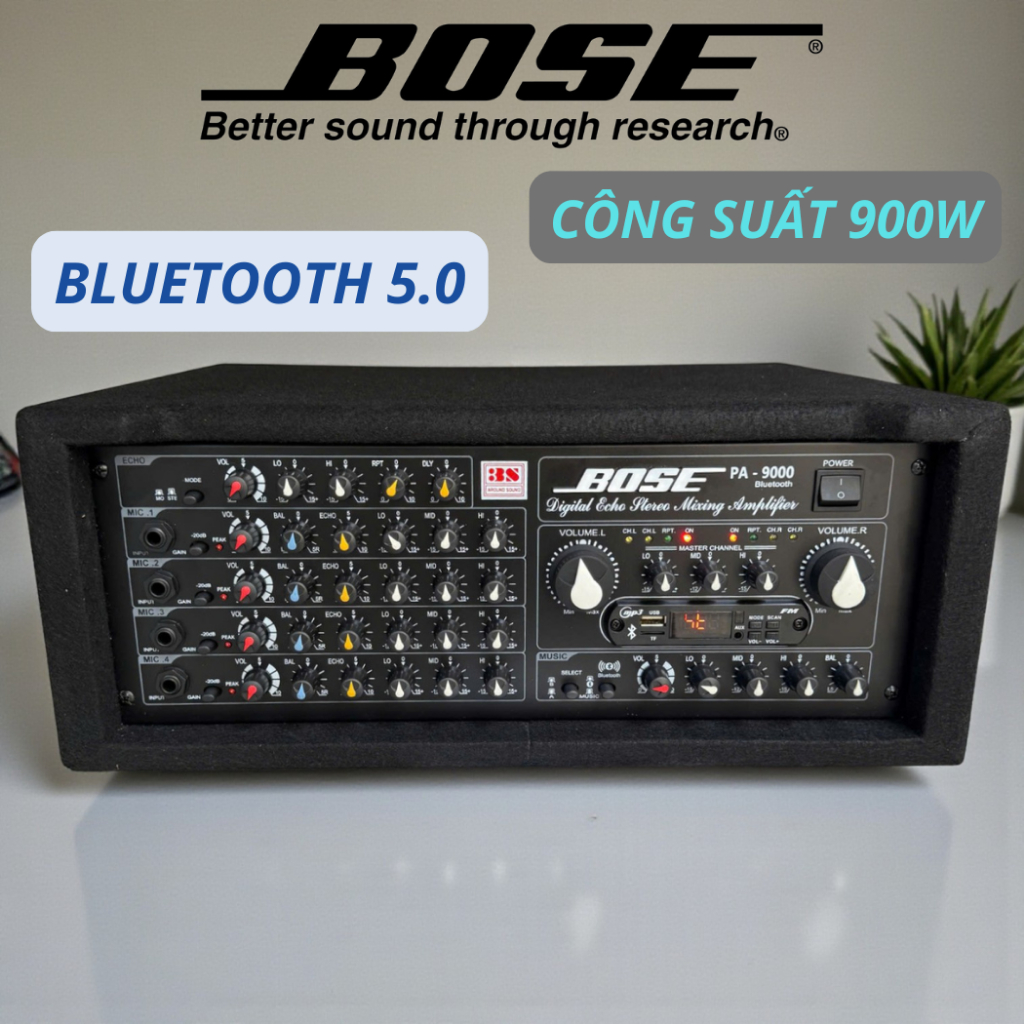 AMPLY 16 SÒ PA-9000 BỌC NỈ CAO CẤP | BLUETOOTH | HÁT KARAOKE & NGHE NHẠC