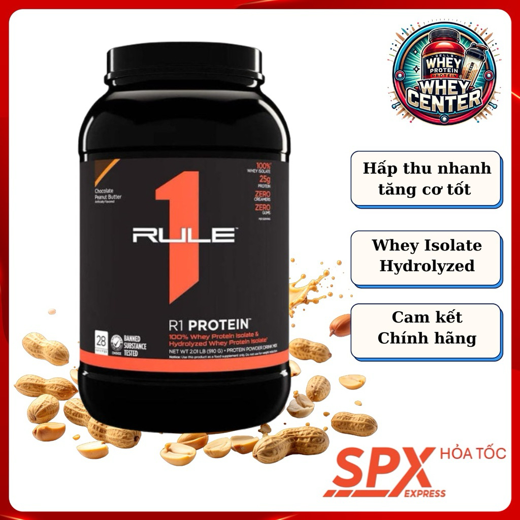 RULE 1 [hộp 2lbs] - Whey protein Isolate | Sữa bổ sung đạm hỗ trợ tập luyện thể thao thể hình