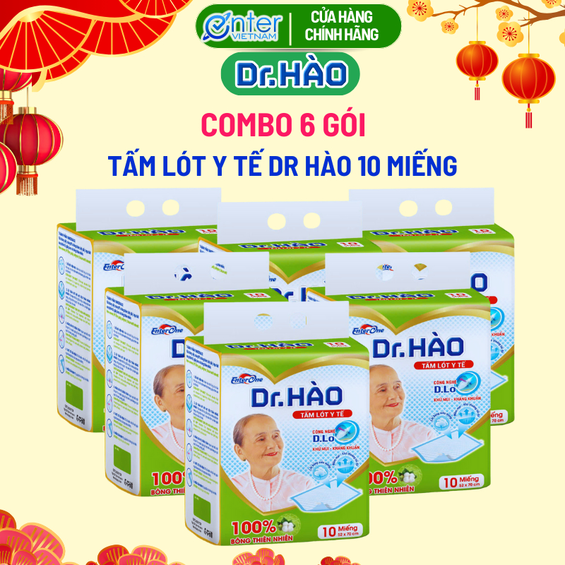 Tấm Lót Y Tế Dr. HÀO Gói 10 Miếng Kích Thước  52 x 70cm (6 Gói)