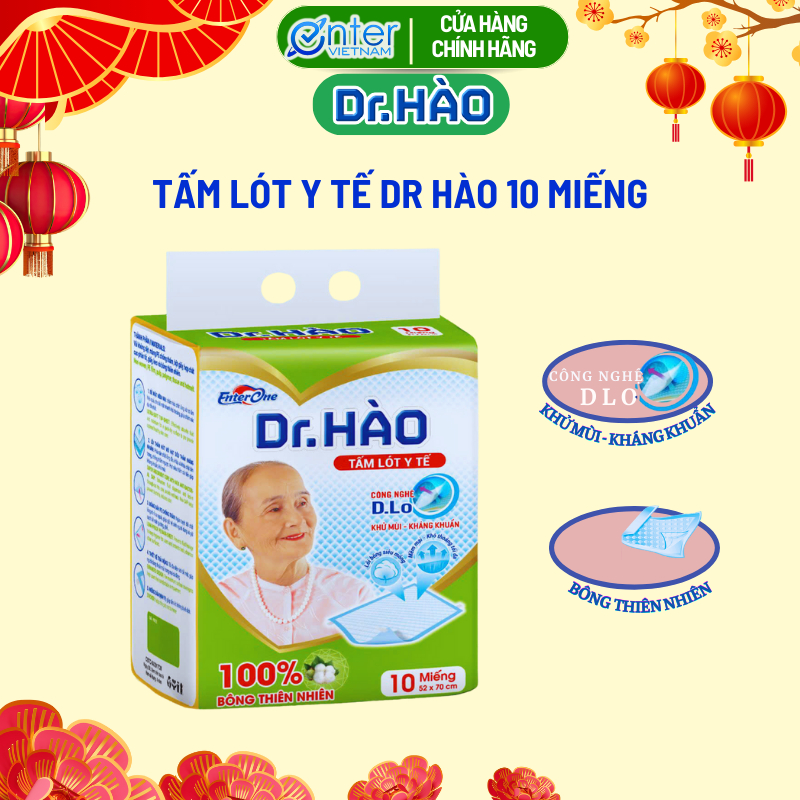Tấm Lót Y Tế Dr. HÀO Gói 10 Miếng Kích Thước 52x70cm (1Gói)