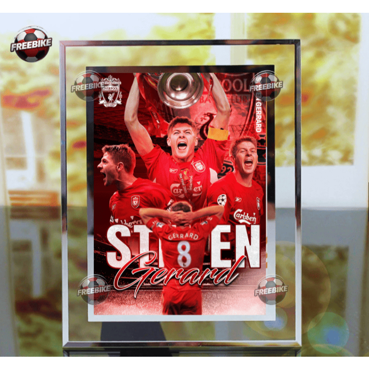 KHUNG POSTER STEVEN GERRARD BẰNG KÍNH PHA LÊ CAO CẤP MẪU 1
