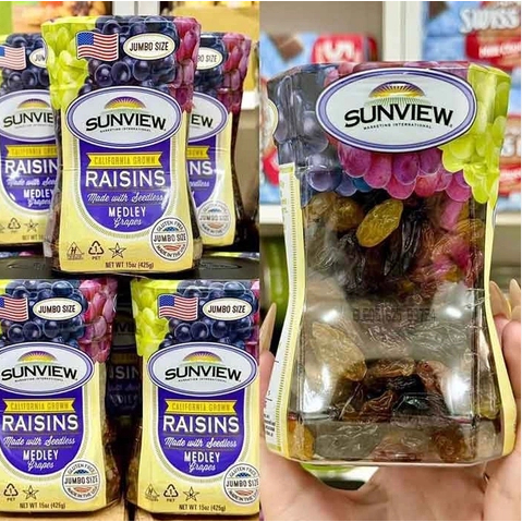 NHO KHÔ MỸ SUNVIEW RAISINS 425g - Nho Raisins