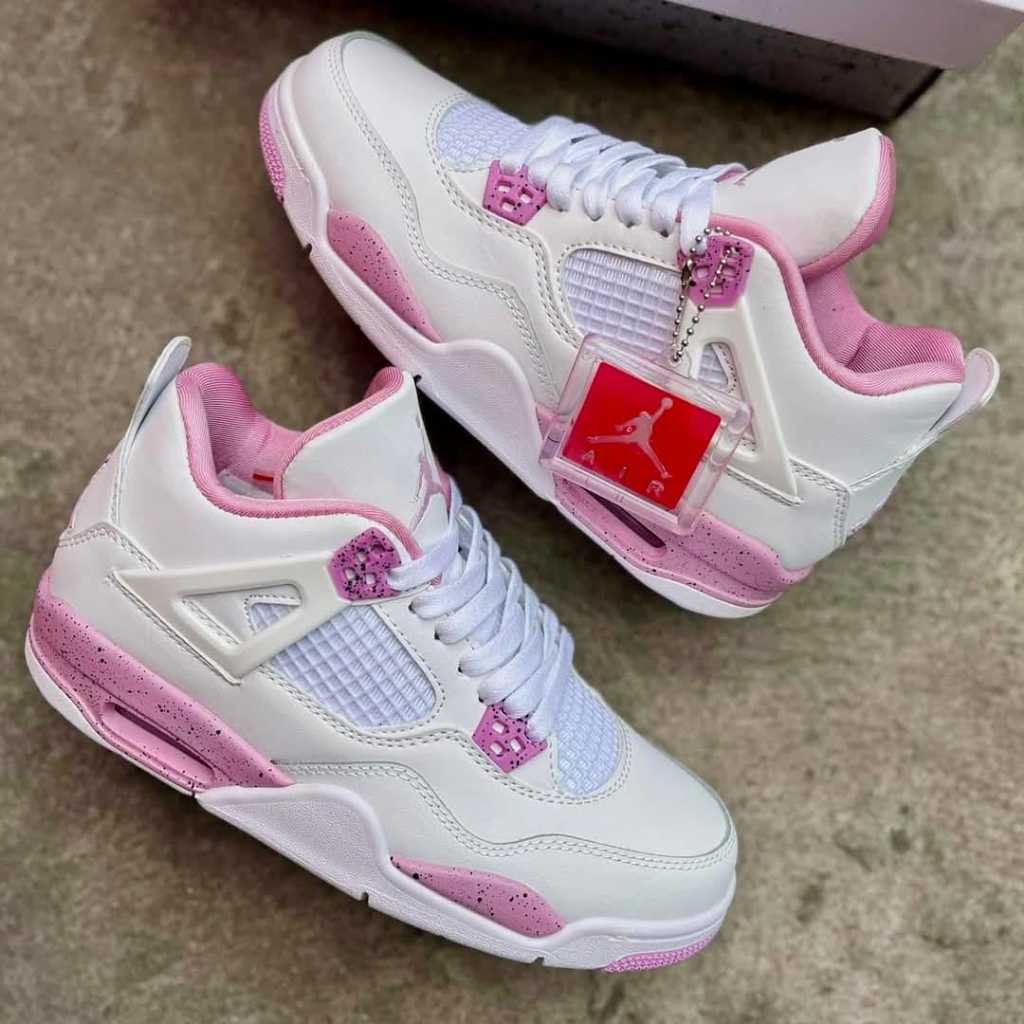 Giày Thể Thao Nike Air Jordan 4 Retro White Pink Oreo – Sneaker JD4 Trắng Hồng Nữ [The Sneaker ZOOM]