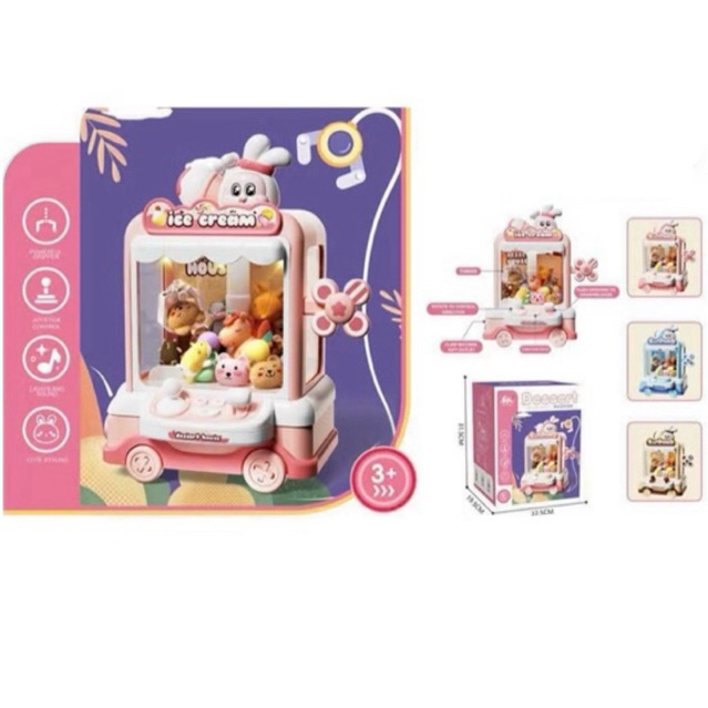 Máy Gắp Thú Bông Đồ Chơi Cho Bé Kèm Nhạc Và Đèn Máy Gắp Thú Mini Tặng Thú Bông