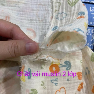 Khăn mỏng-khăn sữa xô muslin 2 lớp Nhà Sâu