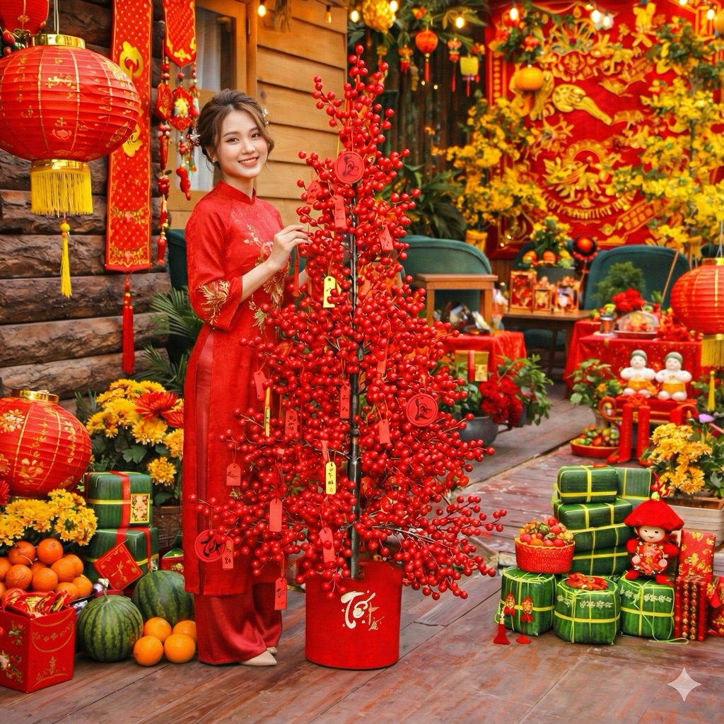 Cây Đào Đông Trang Trí Tết Size Lớn TET01