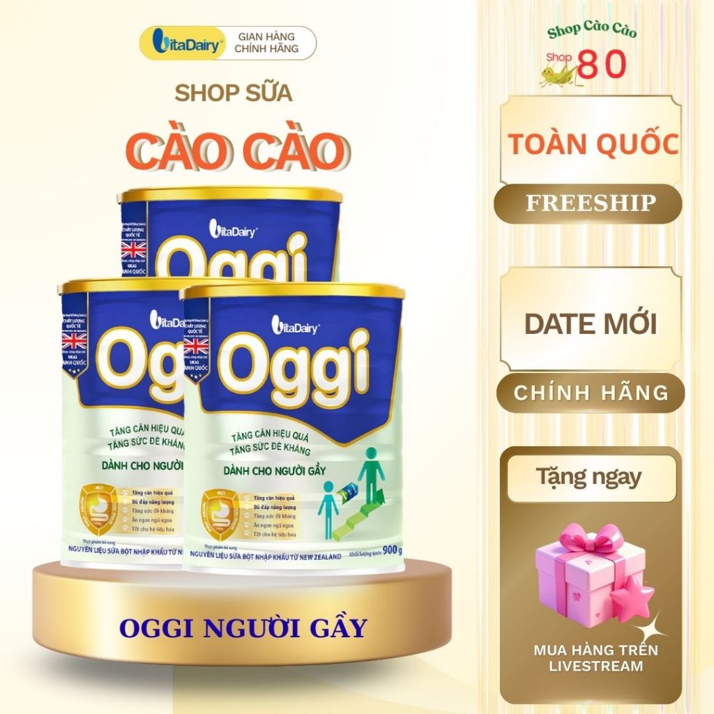 Sữa bột OGGI 900g cho người gầy - VitaDairy