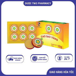   6 Lọ  Cao sao vàng 10 gam Dược TW3 - Dầu cù là- Mẫu Mới Date 2030 