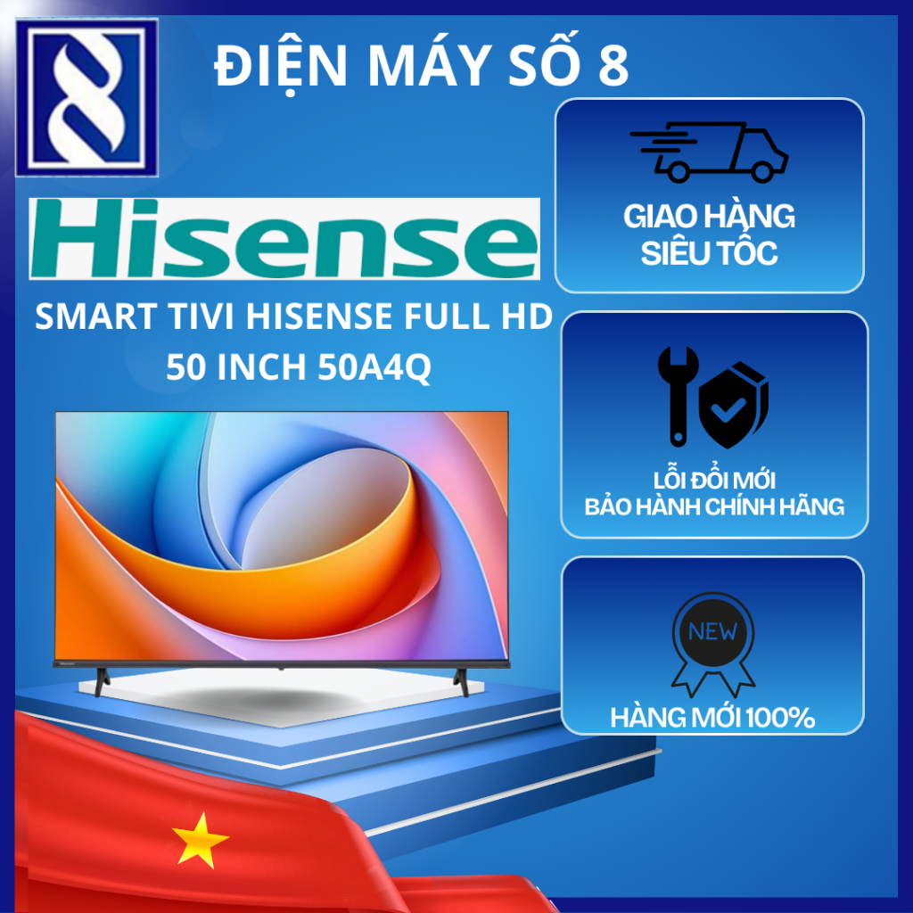 Điện Máy Số 8 | 40A4Q | 43A4Q | 50A4Q | Smart Tivi Hisense FHD 43 inch 40A4Q - 43A4Q - 50A4Q Chính H
