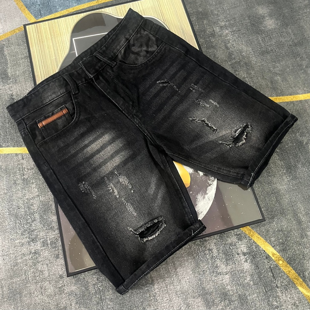 Quần Short Jean Nam rách nhẹ chất bò cotton quần lửng jean quần short nam NHIỀU MẪU ĐẸP QS6J137 mẫu 