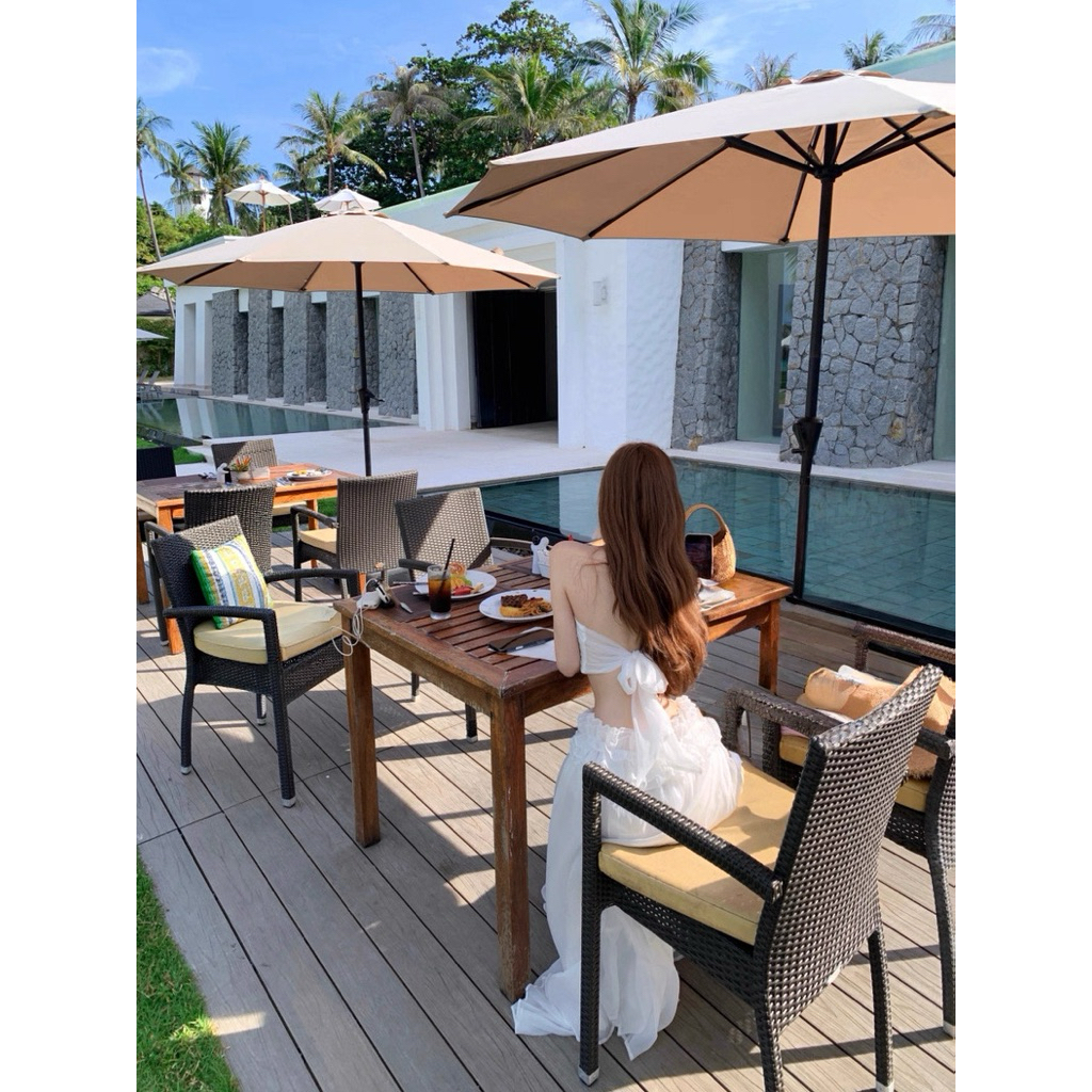 Set váy đi biển nàng thơ màu trắng TABISHOP Set áo yếm hở lưng phối chân váy dài maxi sexy sang chảnh(287) | BigBuy360 - bigbuy360.vn