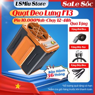  Quạt Đeo Thắt Lưng Mini Quạt Tích Điện Pin Trâu 12-48h Đeo Giúp Điều Hòa Làm Mát Có Sạc Dự Phòng 10000mAh 