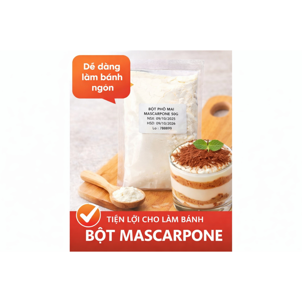 Bột phô mai mascarpone 50g - The Cakeki Shop