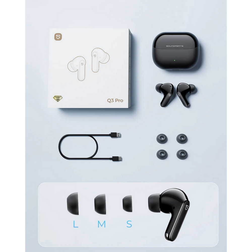 Tai Nghe Bluetooth 6.0 Soundpeats Q3 Pro | ANC | Kết nối 2 thiết bị | BigBuy360 - bigbuy360.vn