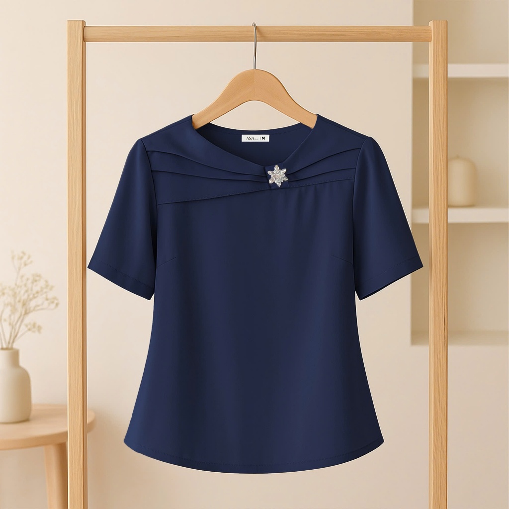 Áo Kiểu Công Sở Nữ ANA Mode Chất Liệu Tằm Ý Thanh Lịch Đi Tiệc Quà Tặng Mẹ AK25VHD05