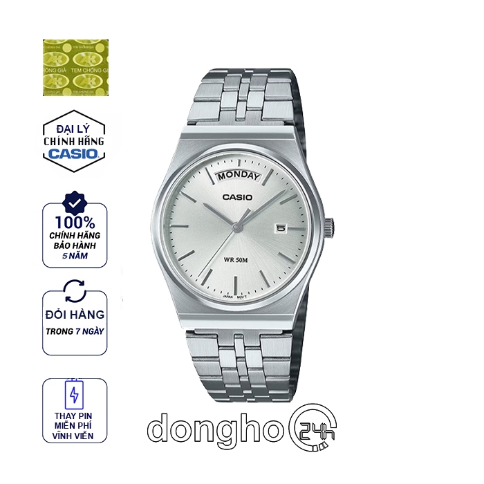 Đồng hồ C.a.s.i.o PRX MTP-B146D-7AVDF - Nam - Quartz (Pin) Dây Kim Loại - Chính Hãng - Size Mặt 35mm