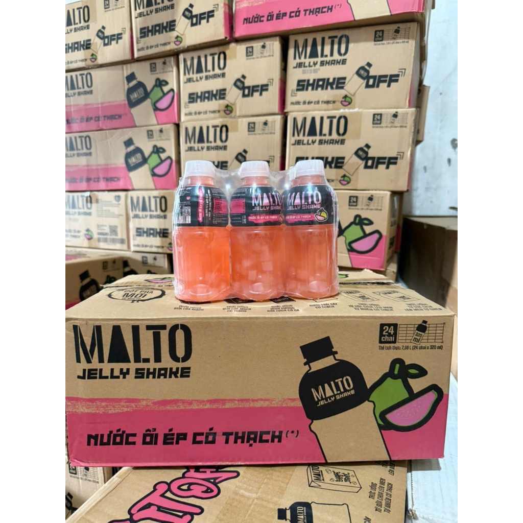 Thùng 24 chai nước ép ổi có thạch LOF Malto 320ml