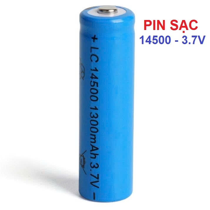 Pin 14500 XANH 3.7V Pin sạc - Pin AA số 5 14500 3.7V 1300mAh kèm sạc