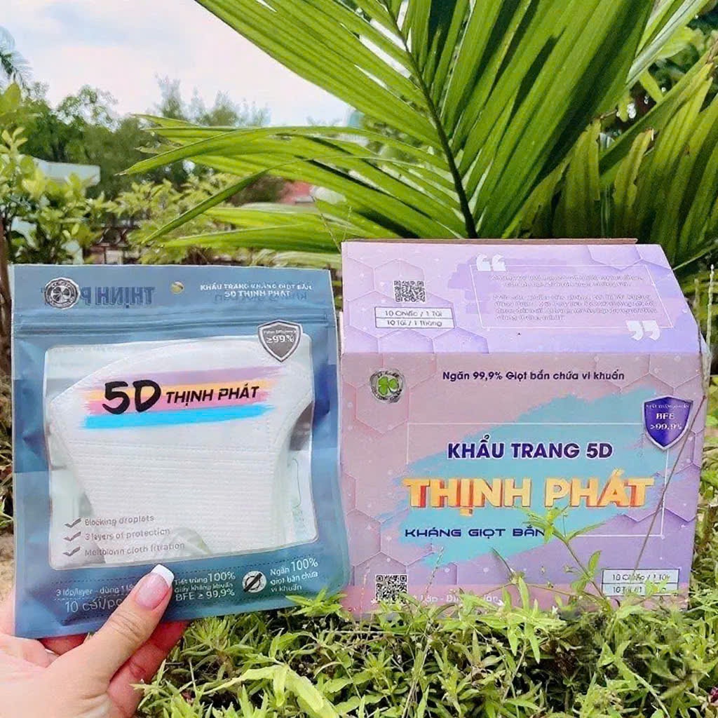 Combo 200 chiếc khẩu trang 5D THỊNH PHÁT 3 lớp kháng khuẩn chống tia UV kháng…