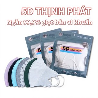CHÍNH HÃNG 100 chiếc Khẩu trang 5D Thịnh Phát kháng khuẩn ngăn giọt bắn chống bụi