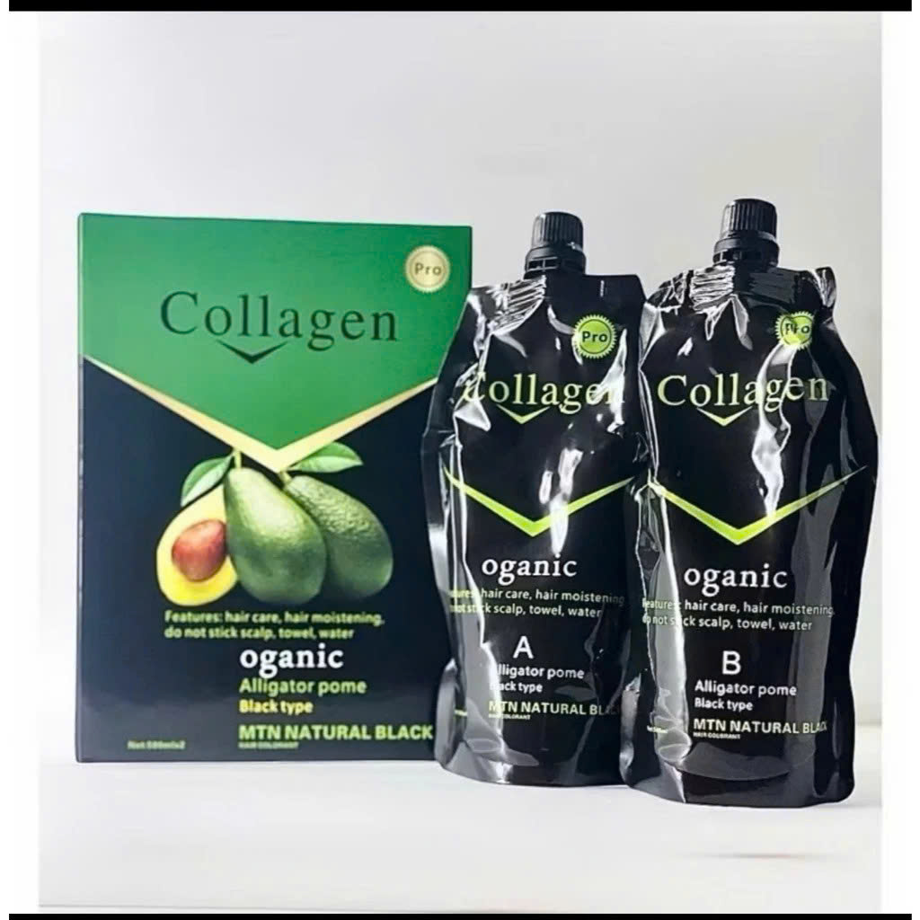 Nhuộm tóc đen Collagen Plus tinh chất Bơ 500mlx2
