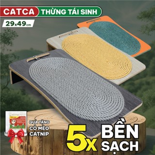  Bàn cào móng cho mèo thừng tái sinh CATCA đế gỗ nghiêng không rơi vụn - BCM NGHIÊNG 