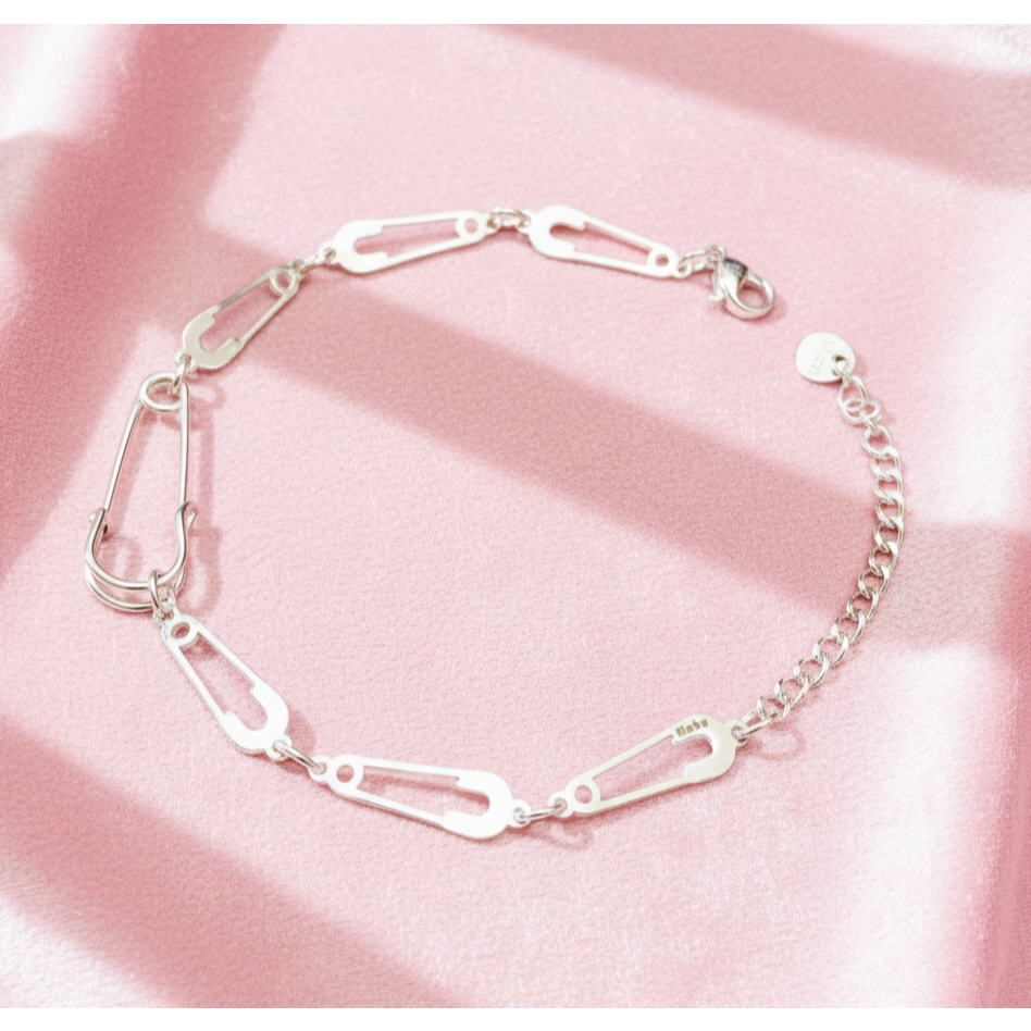 [ Vid - LT88 ] Vòng Tay Full Safety Pin - Không Rỉ Sét - Thép Titan Chất Lượng Cao - Lắc tay titaniu