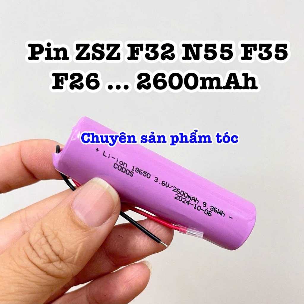✅ZSZ Pin tông đơ ZSZ dung lượng lớn 2600 mAh - Model ZSZ-2600, pin thay thế, sạc 4-5h, dùng liên tục