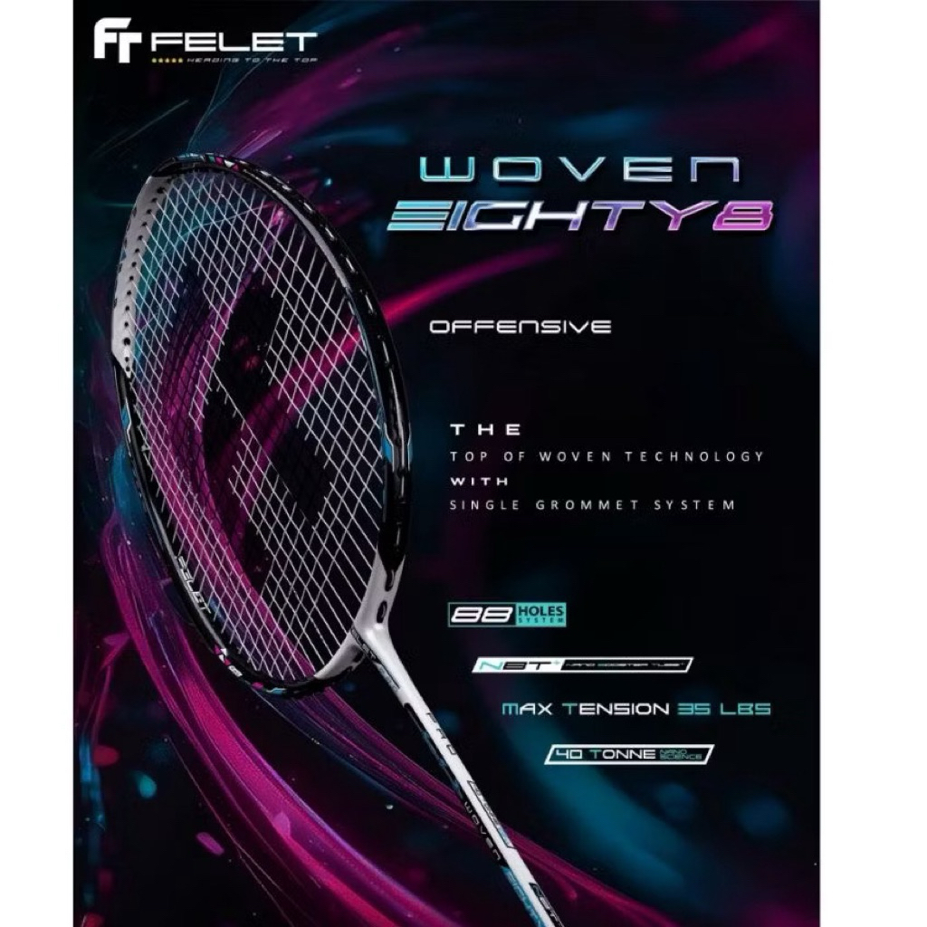Set Vợt Cầu Lông Felet Woven Eighty 8 Chính Hãng [INBOX CĂNG CƯỚC]