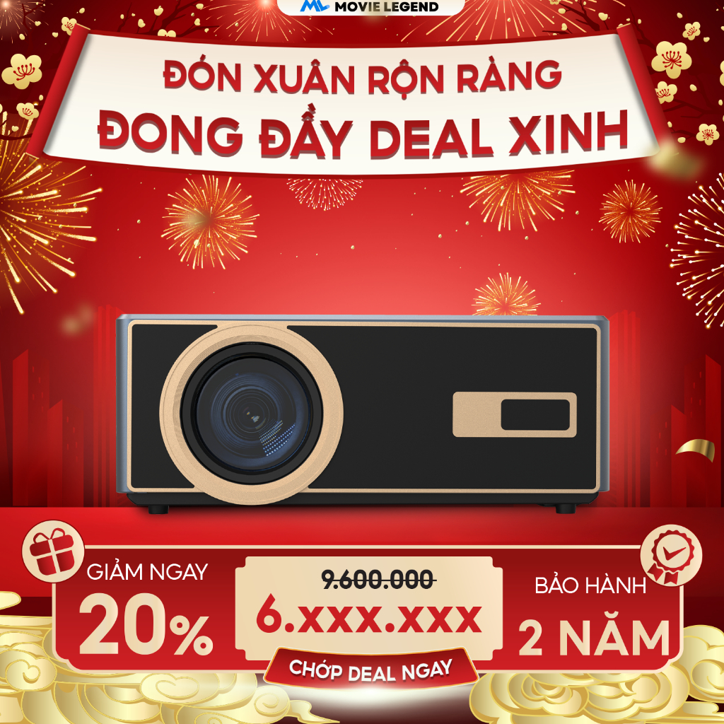 [NEW 2026] HomeCine K1 Premium - Máy Chiếu Full HD 1080P Hỗ Trợ 4K Độ Sáng 2600 ANSI Android Bluetoo