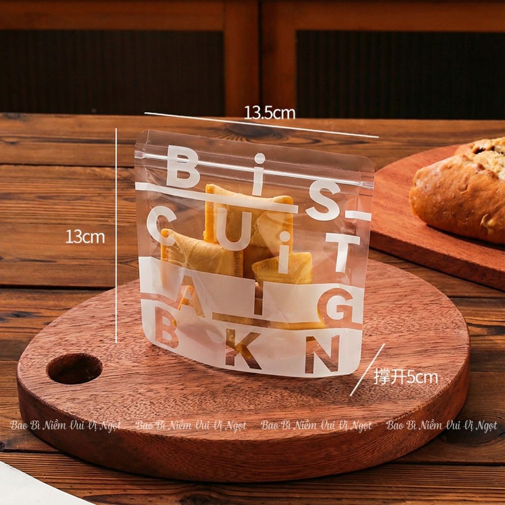 50 Túi Zip mini Chữ Trắng đựng Bánh kẹo đồ cá nhân họa tiết dễ thương - TÚI ZIP MINI CHỮ