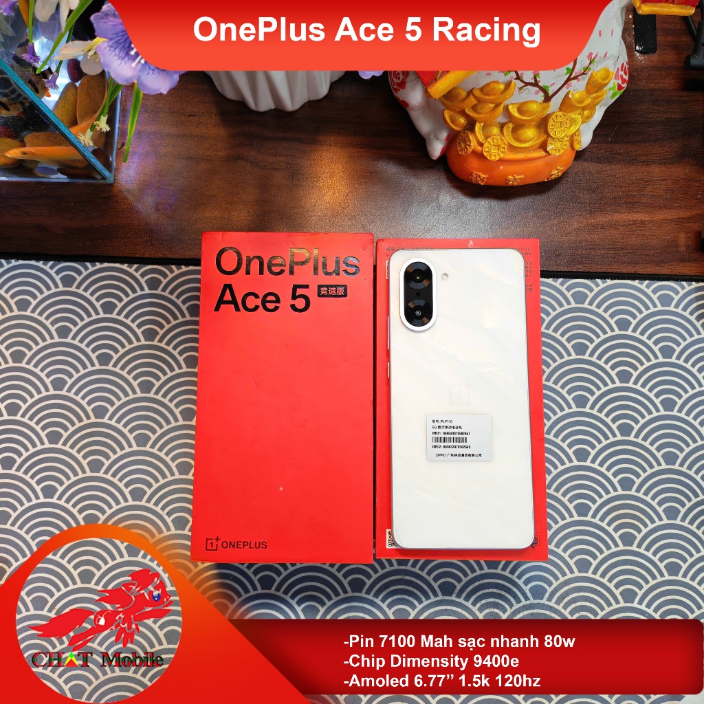 Điện thoại OnePlus Ace 5 Racing Fullbox ,12/256Gb ,Dimensity 9400e ,Amoled 6.77 1.5k 120hz ,pin 7100
