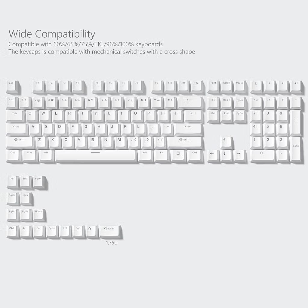 Keycap Trắng Xuyên Led Profile OEM