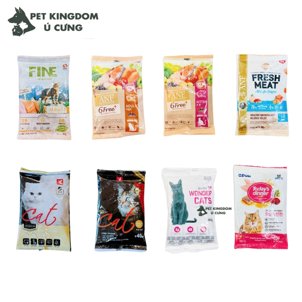 [Gói Sample 40g] Thức Ăn Hạt Cho Mèo Fine, ANF 6Free Plus, ANF Fresh Meat, Today Dinner, Cat's Eye