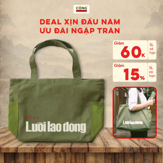  Túi vải canvas Đừng Lười Lao Động có khóa kéo vải dày dặn Cộng Cà Phê 