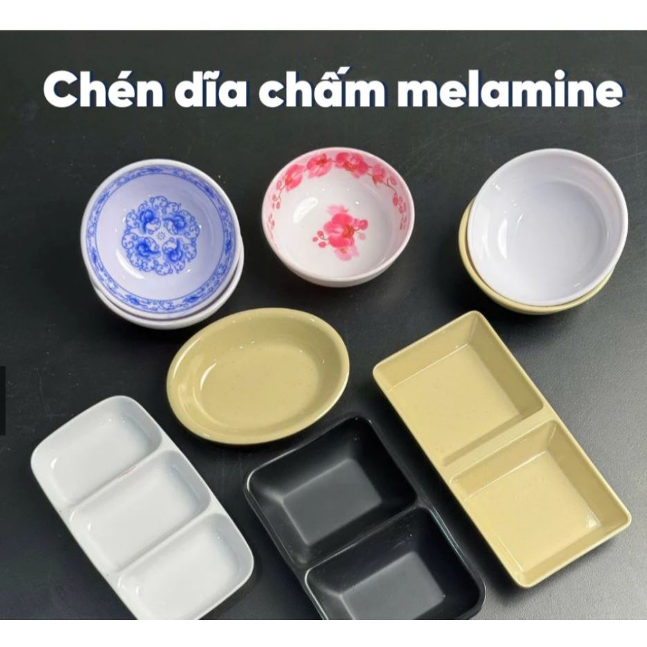 COMBO 5/10 Chén Chấm Chén Muối Tiêu Miệng Loe, Chén Chấm TRòn Bông