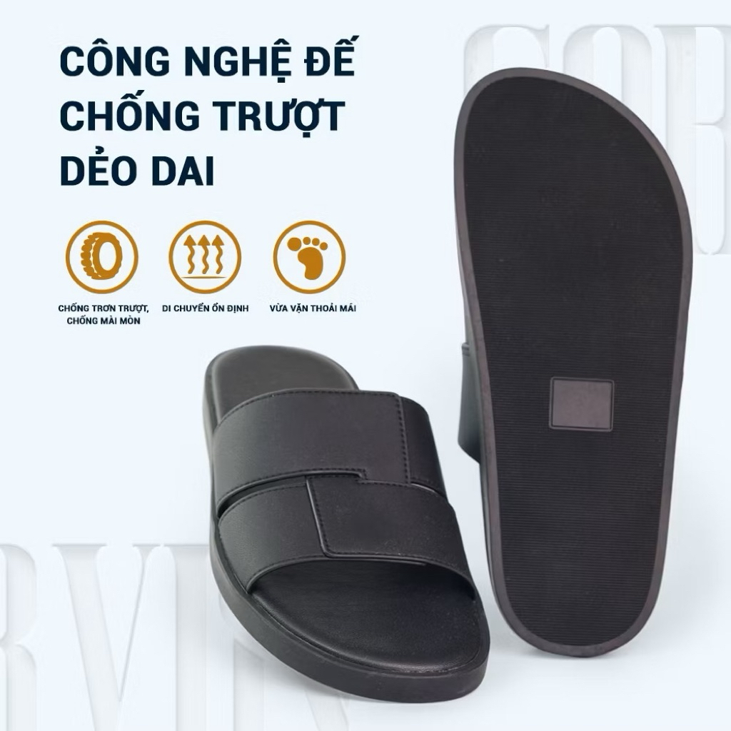 Dép Nam Quai Ngang Microfiber ICSport, Dép Nam Cao Cấp Sang Trọng Thời Trang Cho Phái Mạnh