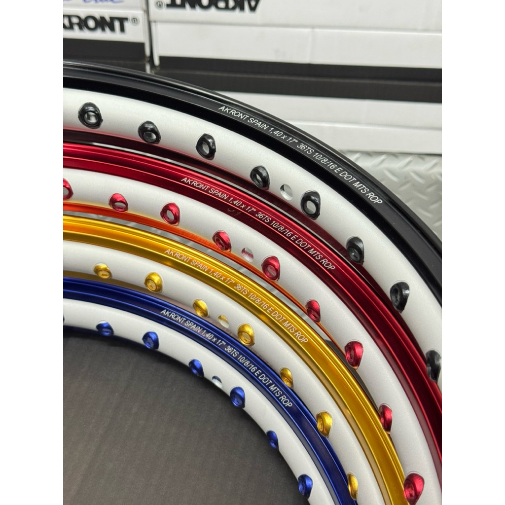 Niềng Akront nhôm máng nước 2 line 1.4-1.4 (1cặp)