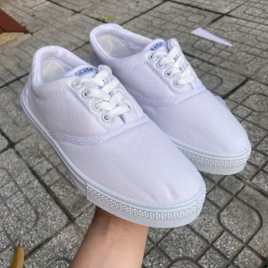 Giày Bata Trắng asia M03Z Cột Buộc Dây Đi Học Hội Thao Thể Dục.giày nam ,nữ trắng buộc dây,học sinh