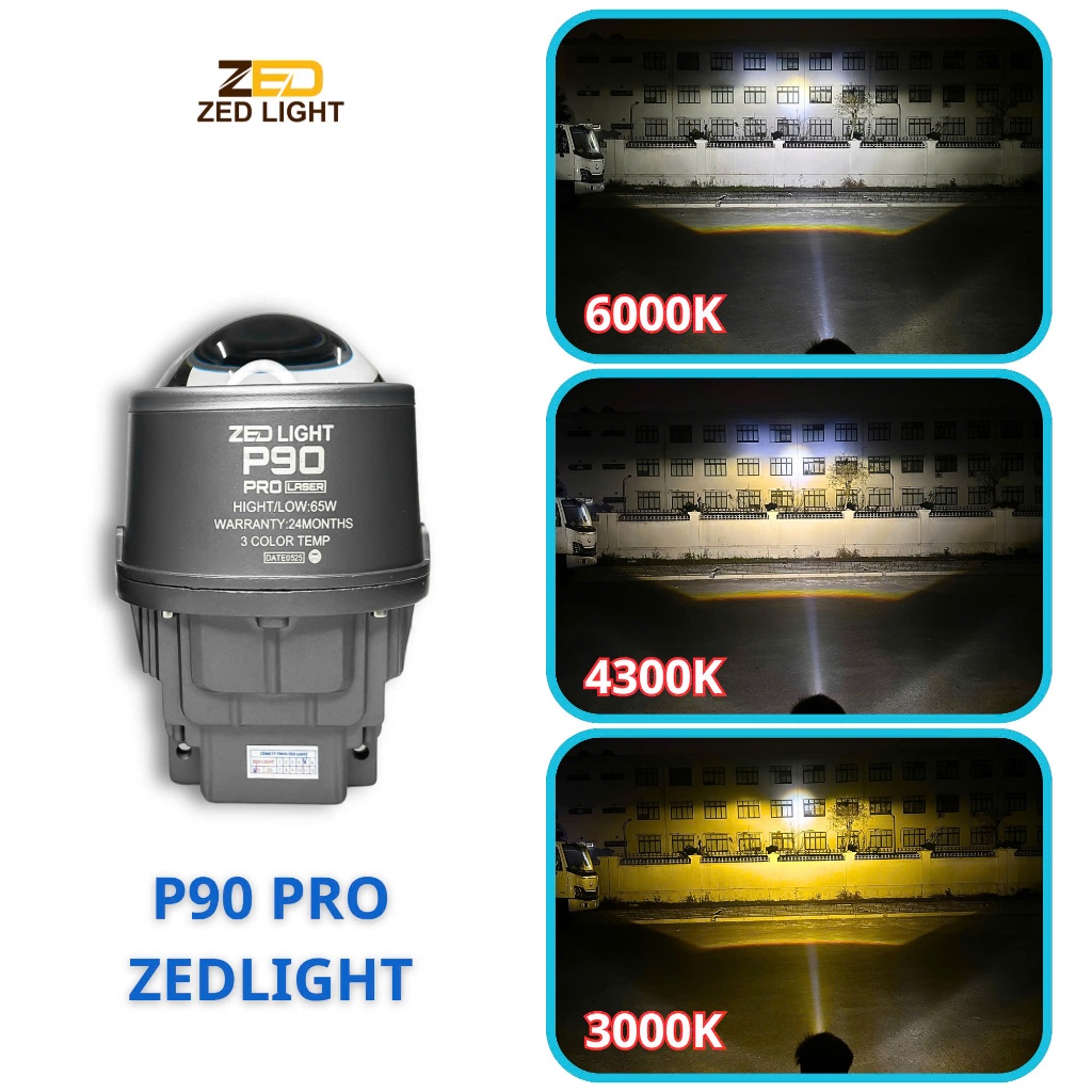 Đèn GIÁ 1 BÓNG. LED Bi Gầm 3.0 P90 Pro Laser ZED LIGHT - 65W Trợ Pha Lase. Lắp Gầm Các Dòng Oto - Bả