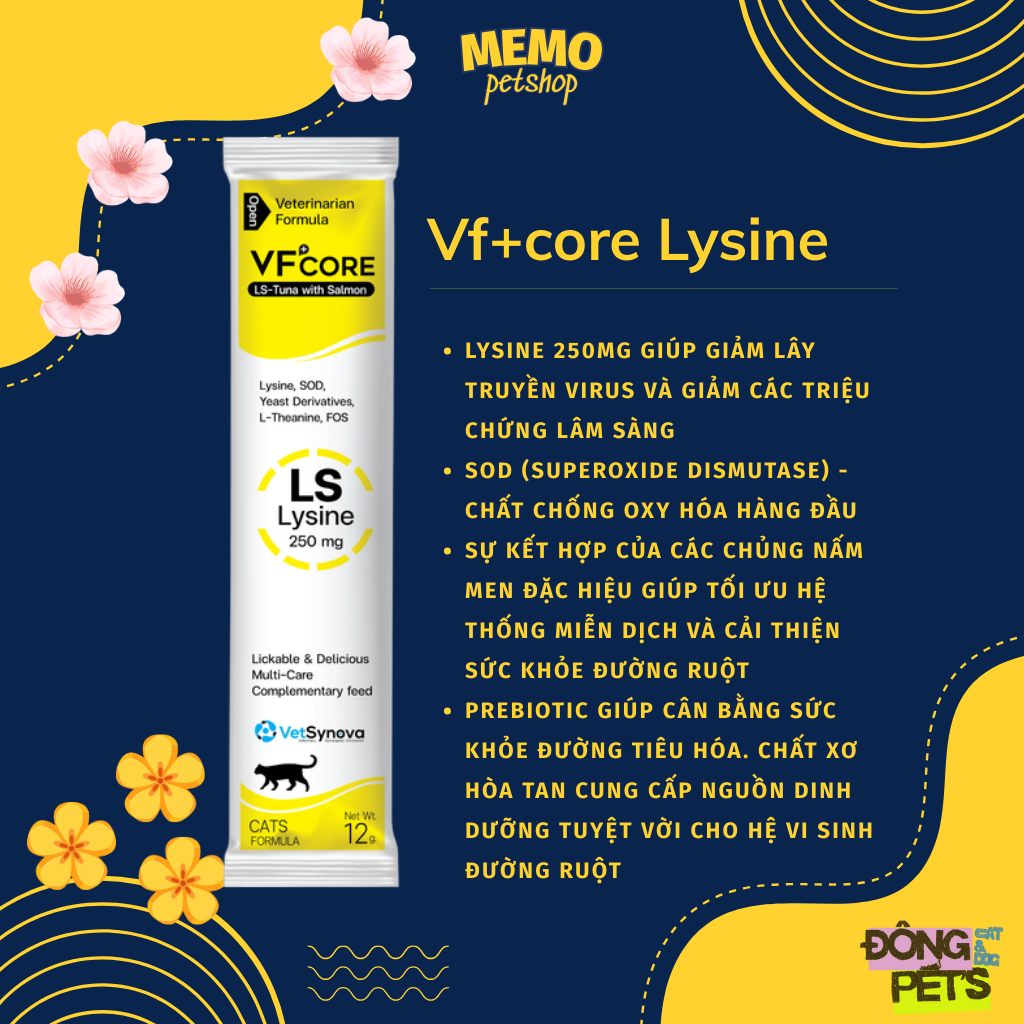 Súp thưởng cho mèo VF Core - L-Lysine - Phát triển toàn diện cho mèo 12g