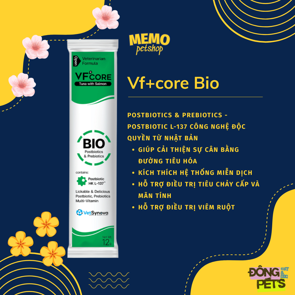 Súp thưởng cho mèo VF Core Bio - Hỗ trợ đường ruột - 12g