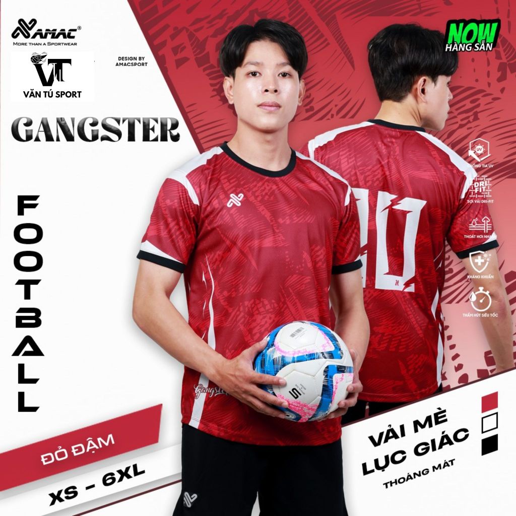 [In Tên & Số Theo YC] Bộ Quần Áo Bóng Đá AMAC GANGSTER - Thoáng mát, thấm hút tốt | Văn Tú Sport
