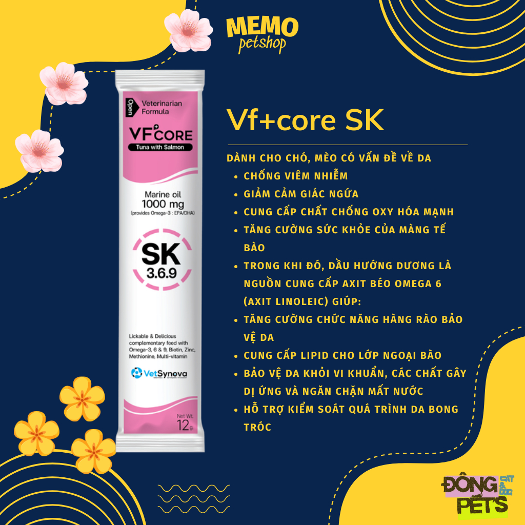 Súp thưởng cho mèo - VF Core SK - Hỗ trợ lông, da cho chó mèo