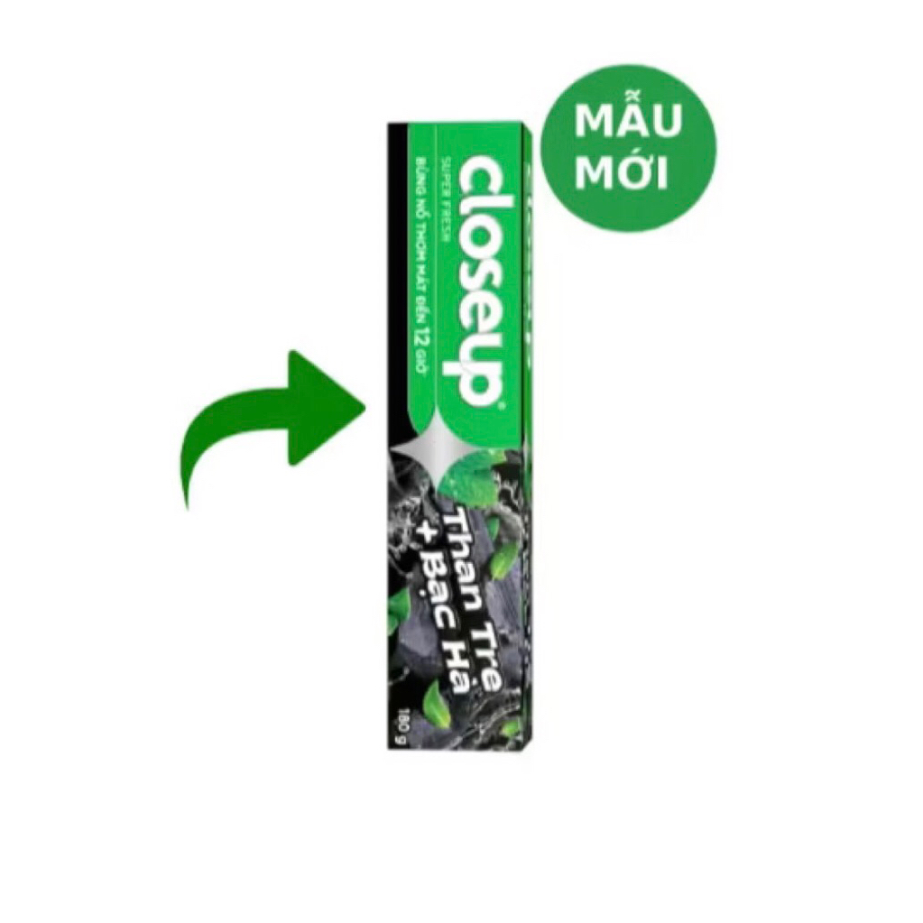 Kem đánh răng Closeup bạc hà, Than hoạt tính 180g