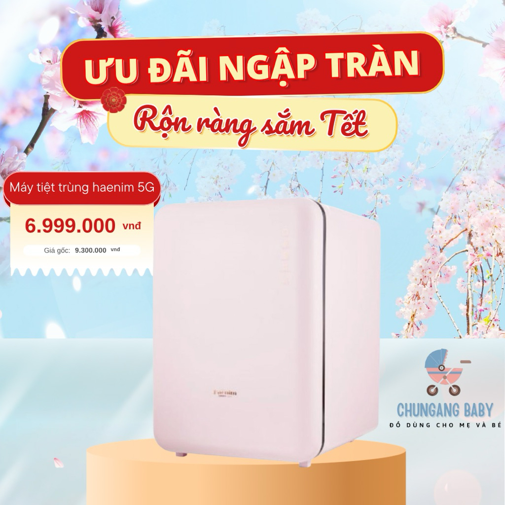 BH 12 THÁNG - Máy tiệt trùng bình sữa UV Haenim 5g  - Tiệt Trùng UV LED / Sấy khô - Diệt khuẩn 99% (