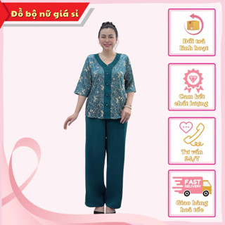  Đồ bộ trung niên chất lụa gấm cao cấp sang trọng  mềm mượt  thoáng mát mặc nhà. 